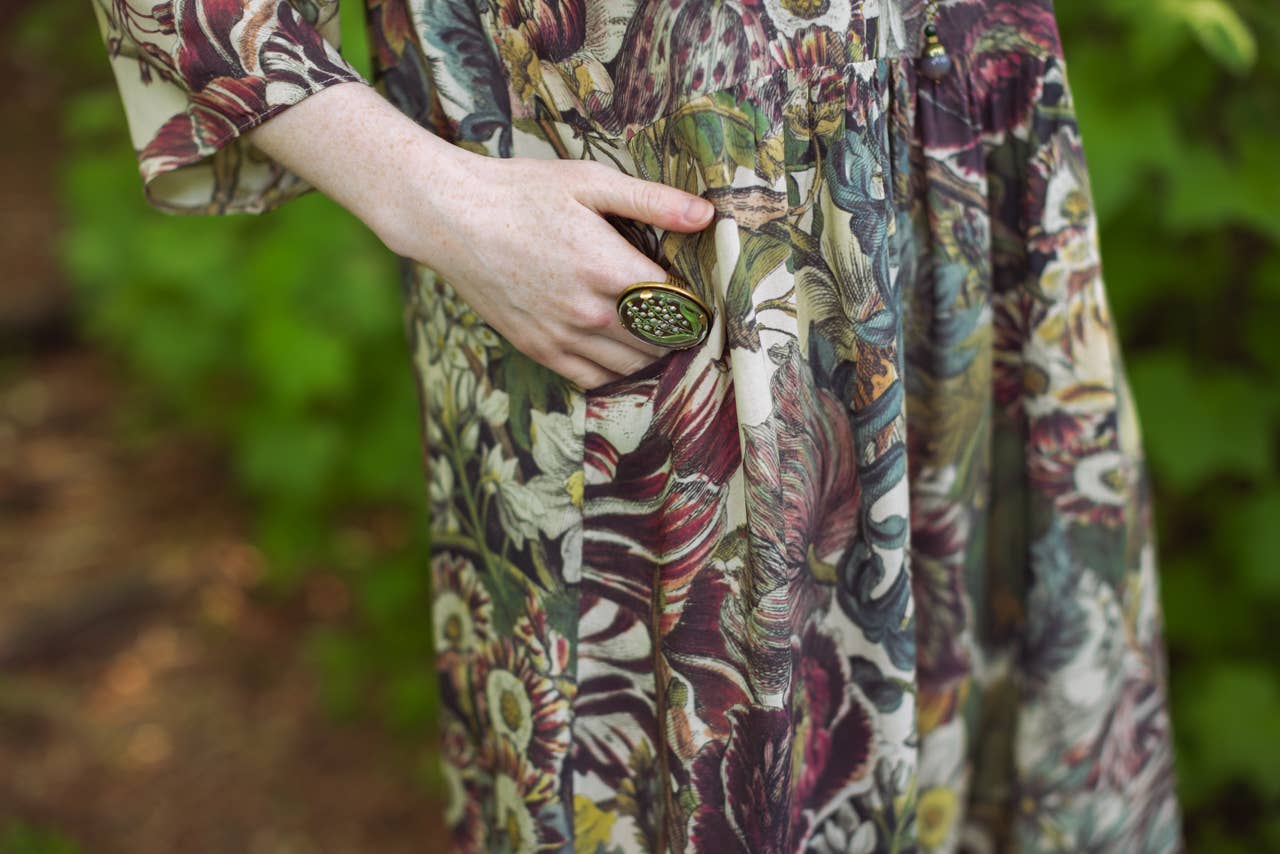 Love Grows Wild Artist Dress Tunic w/ Pockets, Bees & Floral - Suttles & Seawinds