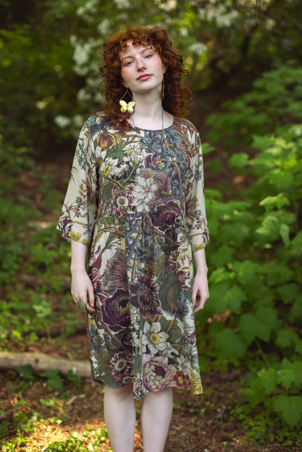 Love Grows Wild Artist Dress Tunic w/ Pockets, Bees & Floral - Suttles & Seawinds