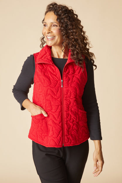 Shaped Vest in Cherry