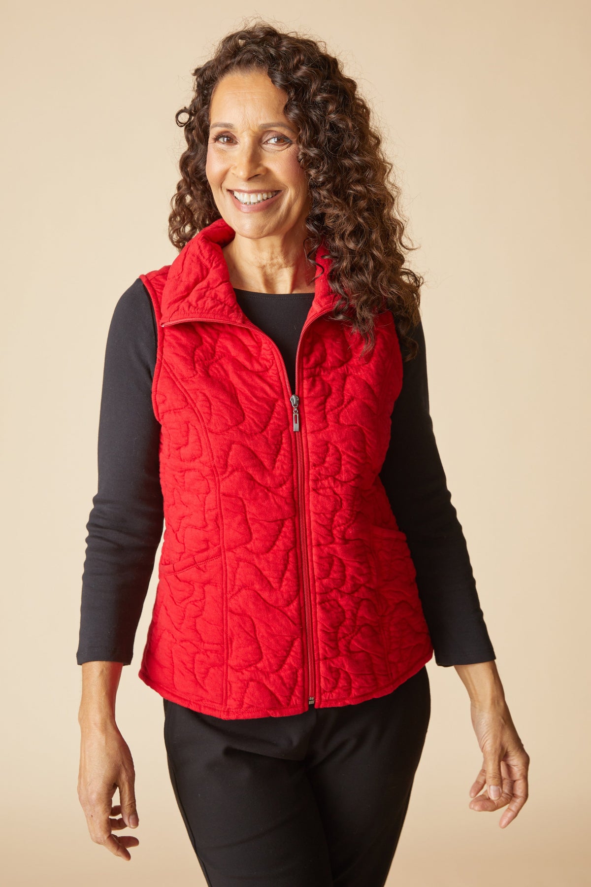 Shaped Vest in Cherry