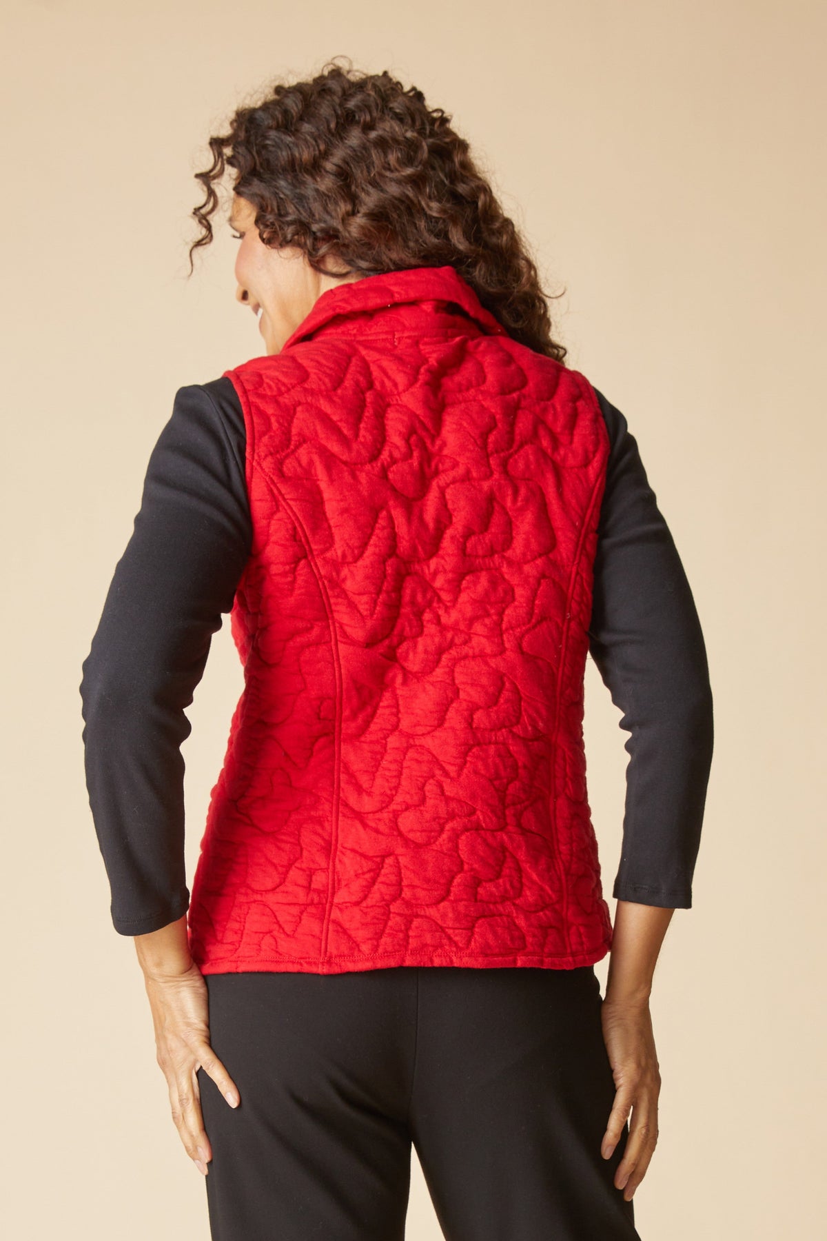Shaped Vest in Cherry