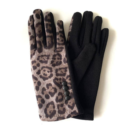 Stylish Leopard Print Winter Gloves