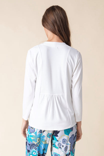 Short Shirred Back Open Front Jacket - Suttles & Seawinds