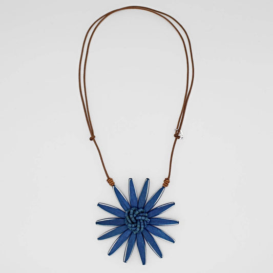 Sylca Designs - Blue Amaya Flower Necklace