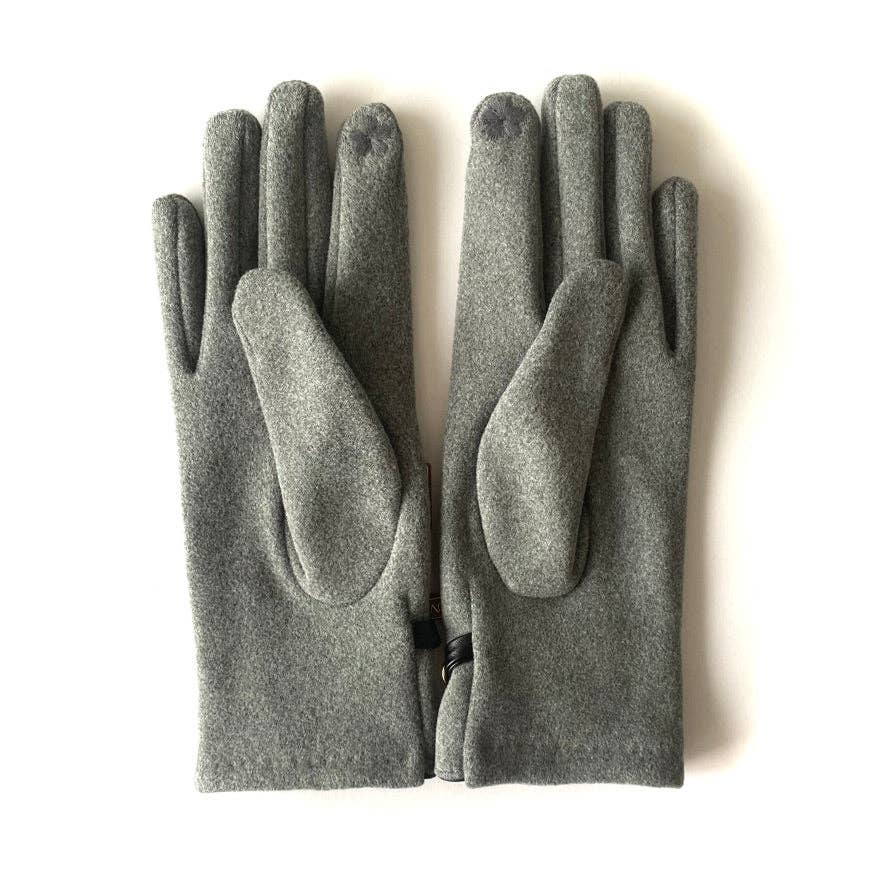Elegant Grey Touchscreen Winter Gloves