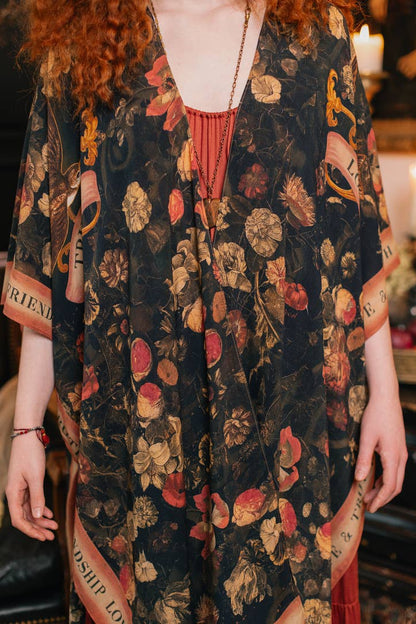 Heart of Gold Goddess Starduster Kimono w/ Sacred Heart - Suttles & Seawinds