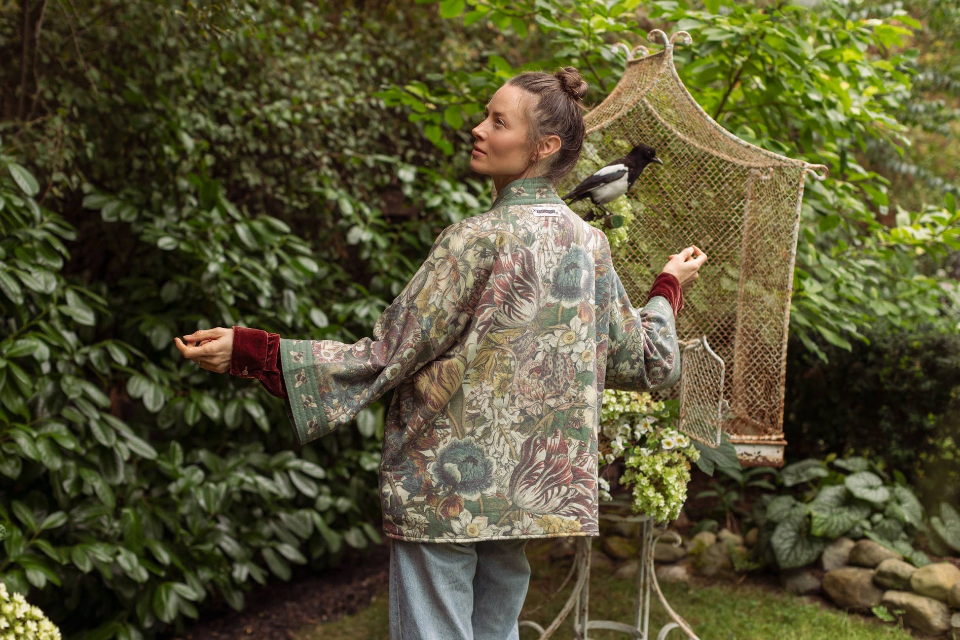 Love Grows Wild Fleece Cottage Cardigan Kimono Jacket - Suttles & Seawinds