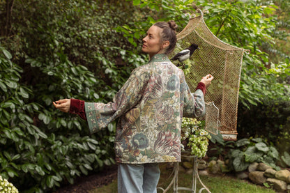 Love Grows Wild Fleece Cottage Cardigan Kimono Jacket - Suttles & Seawinds