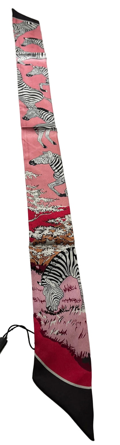 tie scarf with zebra pattern reversible