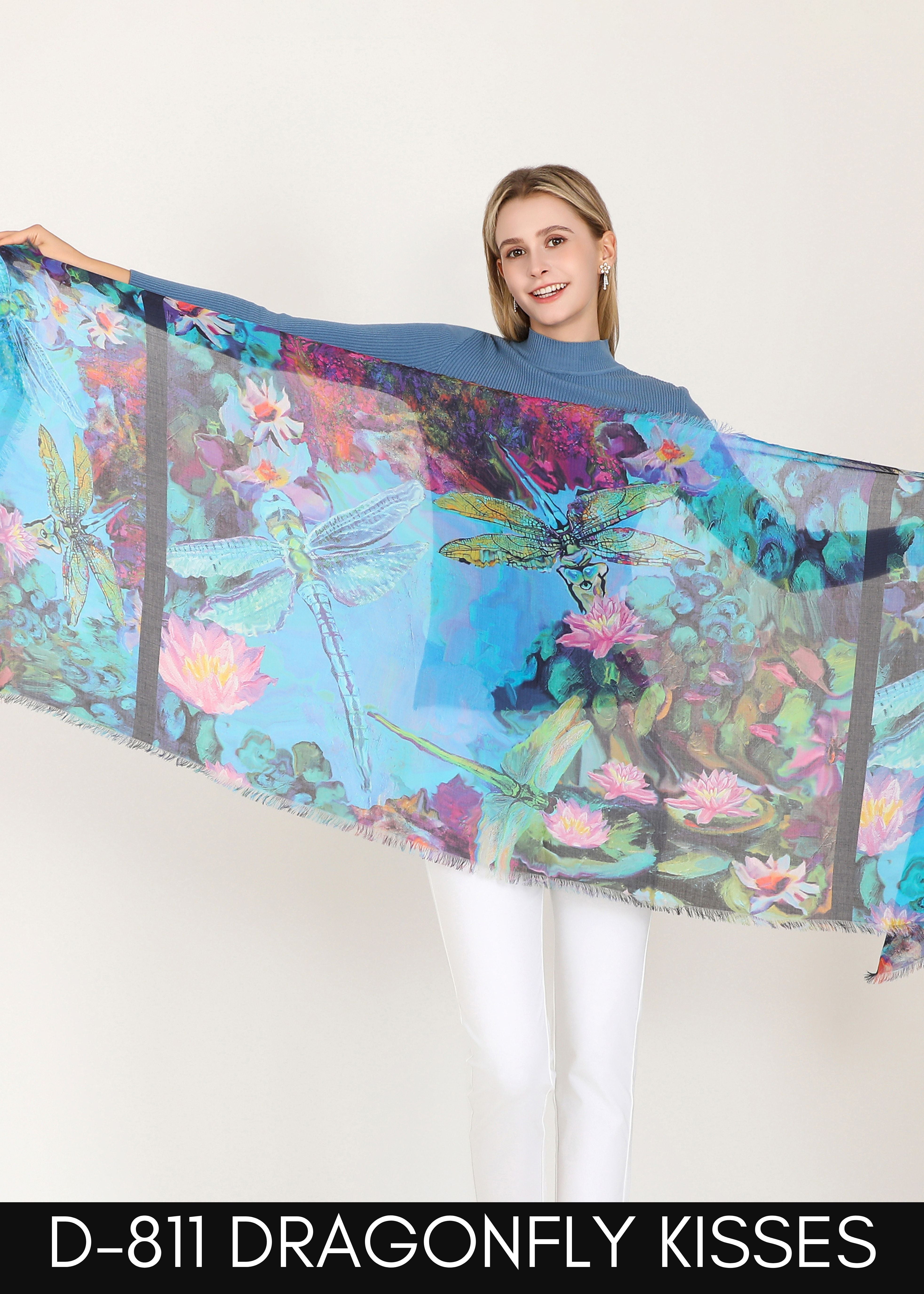 LOVES PURE LIGHT -DRAGONFLY KISSES SMALL OBLONG SCARF