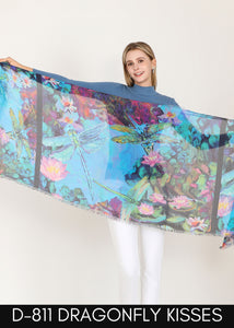 LOVES PURE LIGHT -DRAGONFLY KISSES SMALL OBLONG SCARF