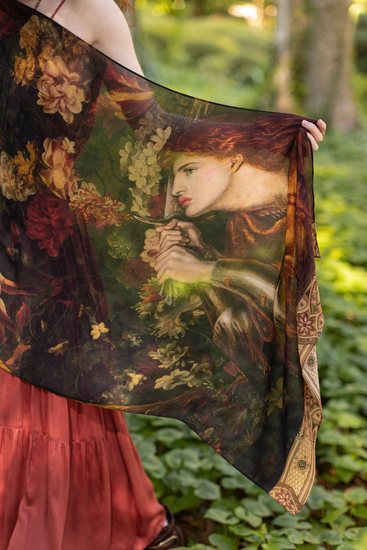 Market of Stars (Worldwide) - The Messenger Scarf with Joan of Arc, Florals & Fox