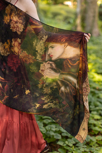 Market of Stars (Worldwide) - The Messenger Scarf with Joan of Arc, Florals & Fox
