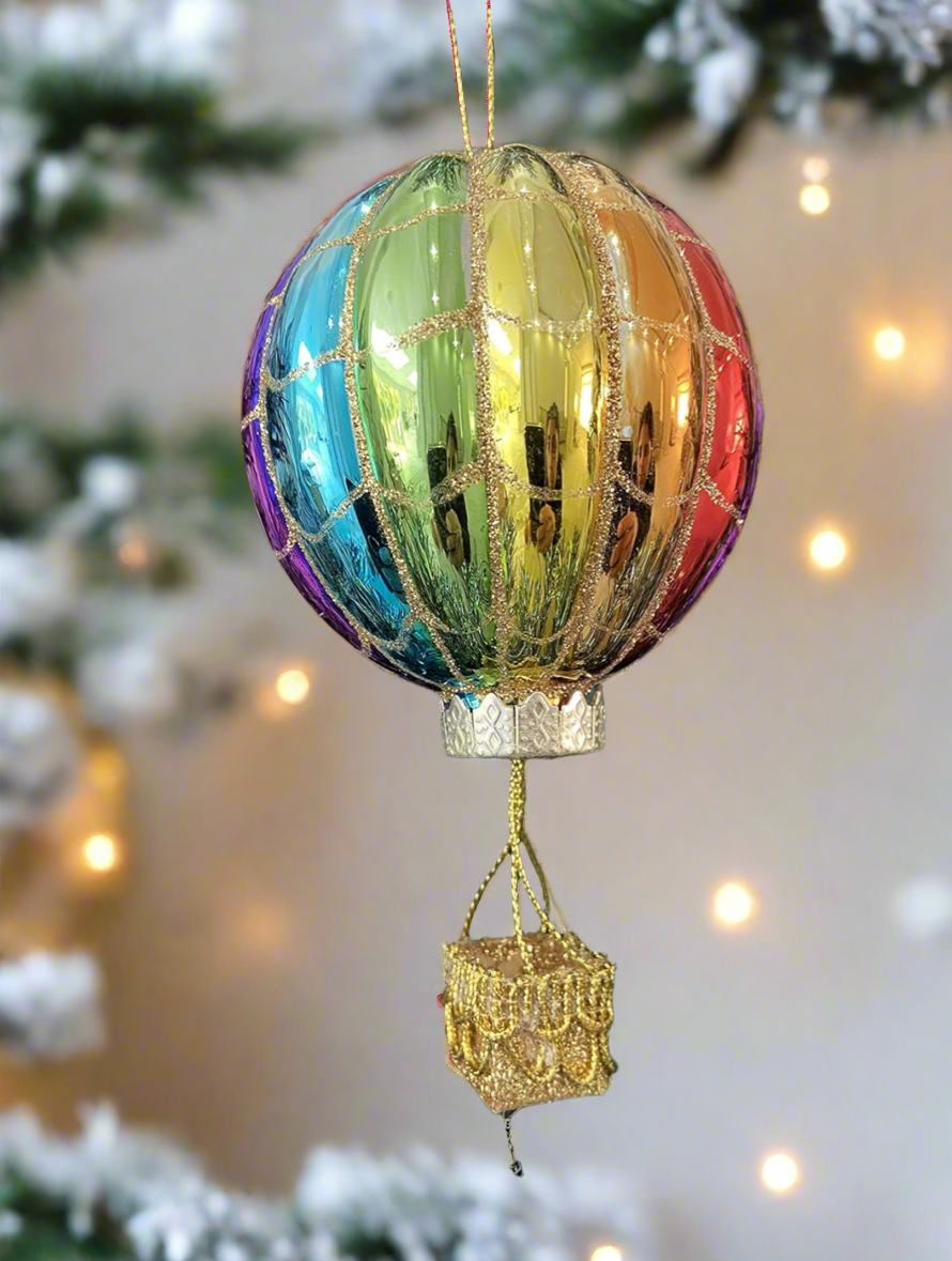 Marissa's Gifts - Glass Christmas hot air balloon