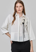 Load image into Gallery viewer, UCHUU-FLORAL YOKE SHIRT WITH ELASTIC CUFF
