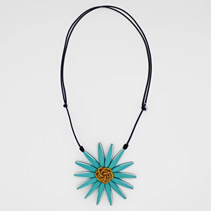 Sylca Designs - Teal Amaya Flower Necklace - Suttles & Seawinds
