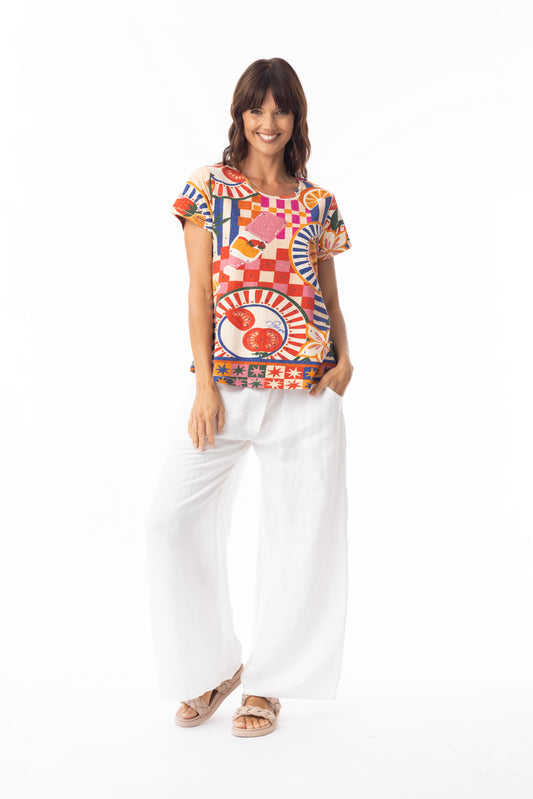 Marcella Print Knit Tee