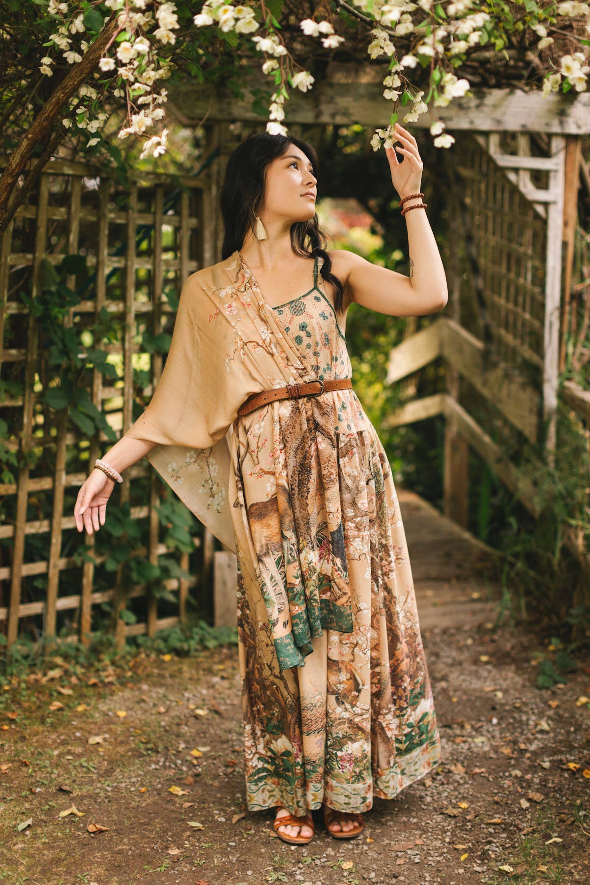 Fable Bohemian Floral Scarf with Deer & Moon - Suttles & Seawinds