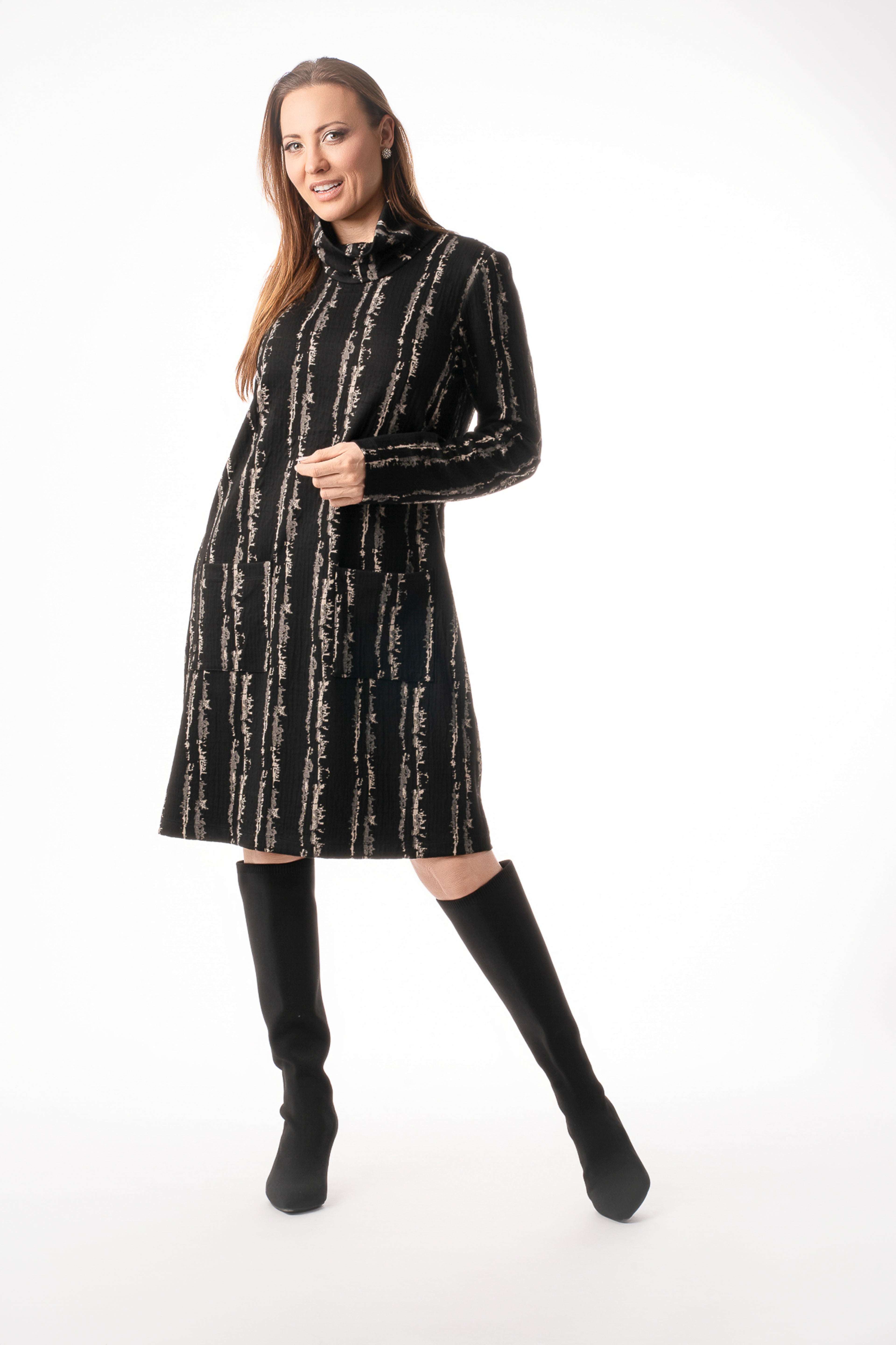 PURE ESSENCE - COWL NECK DRESS