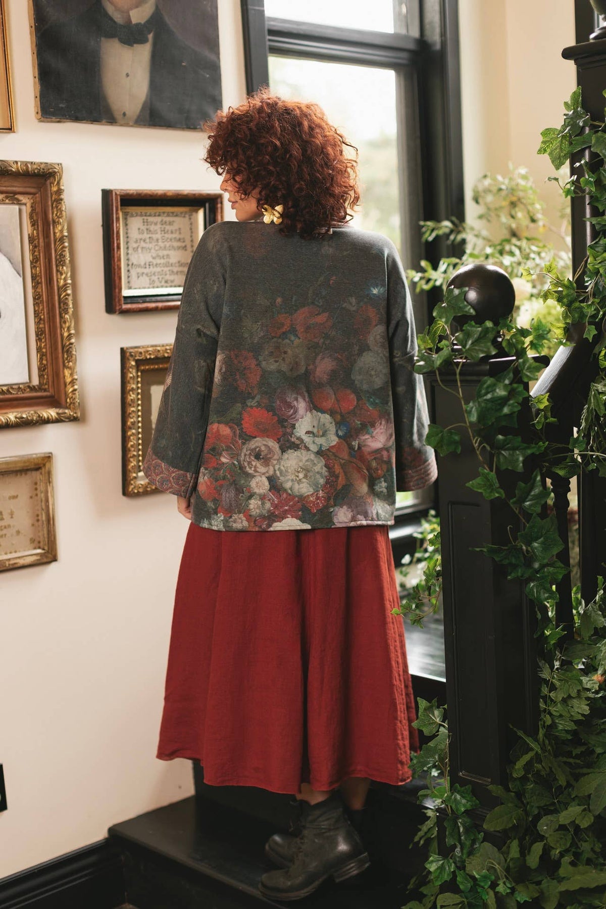 Flight of Fancy Fleece Cottage Cardigan Kimono Jacket - Suttles & Seawinds