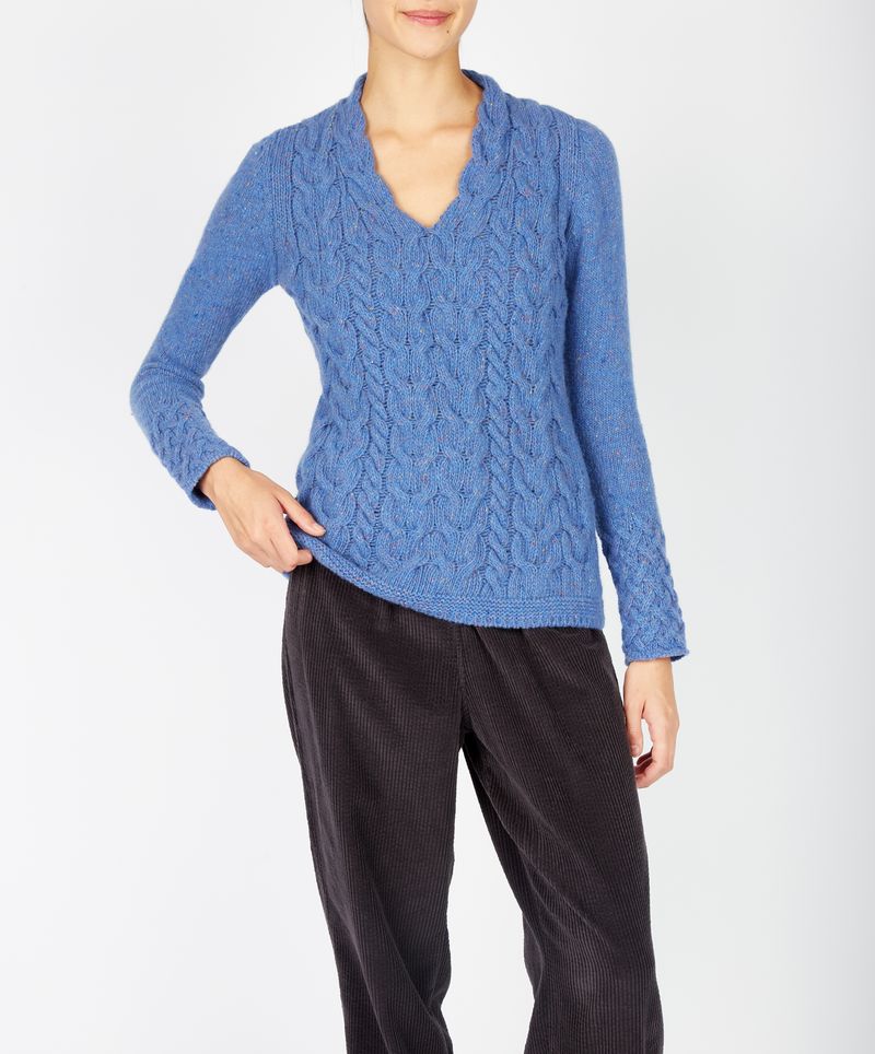 Horseshoe Cable V Pullover - Suttles & Seawinds