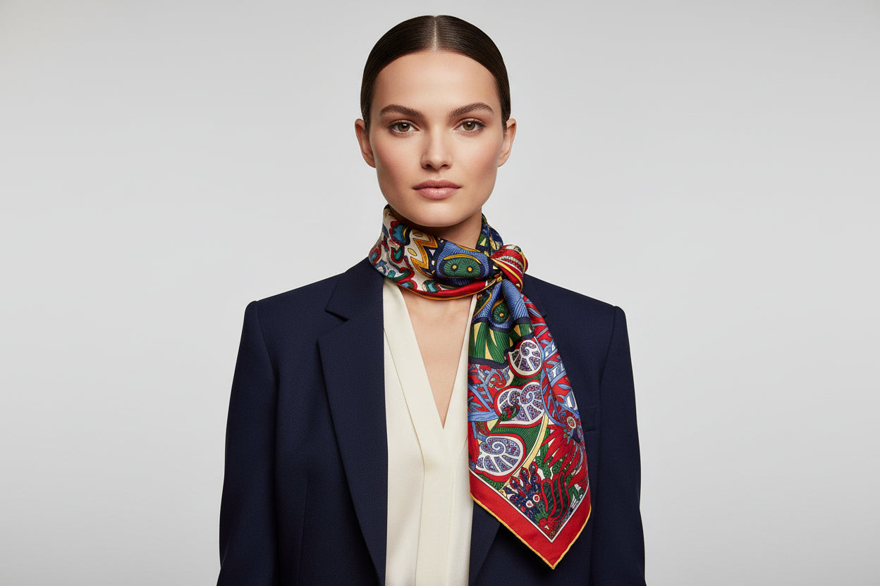 Bright Primary Silk Scarf