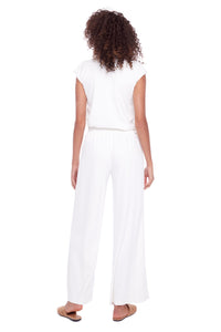 UP! - SOLID VEGAN SILK WIDE LEG PANT