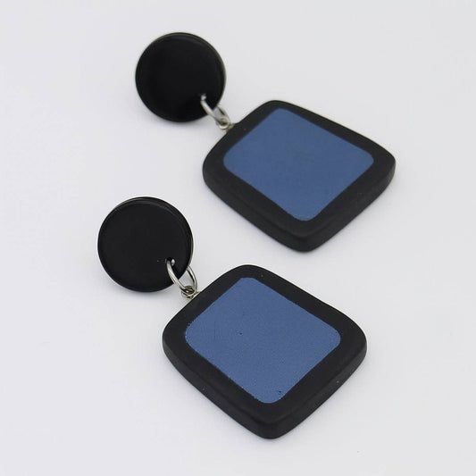 Sylca Designs - Black/Blue Stori Dangle Earrings