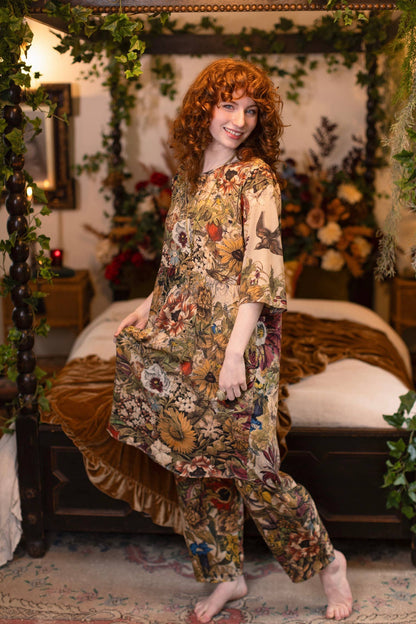Golden Hour Artist Dress Tunic w/ Pockets & Floral Print - Suttles & Seawinds