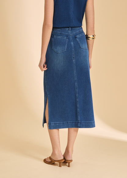 Pull on Skirt With Slits - Suttles & Seawinds