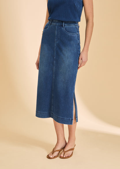 Pull on Skirt With Slits - Suttles & Seawinds