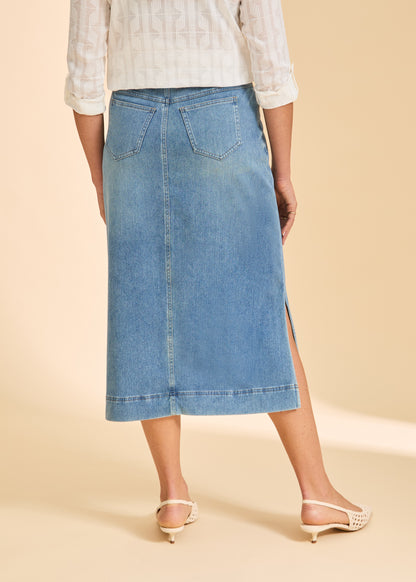 Pull on Skirt With Slits - Suttles & Seawinds