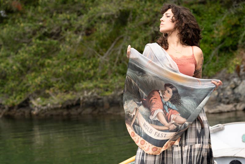 Hold Fast Bohemian Floral Scarf with Sailboat - Suttles & Seawinds