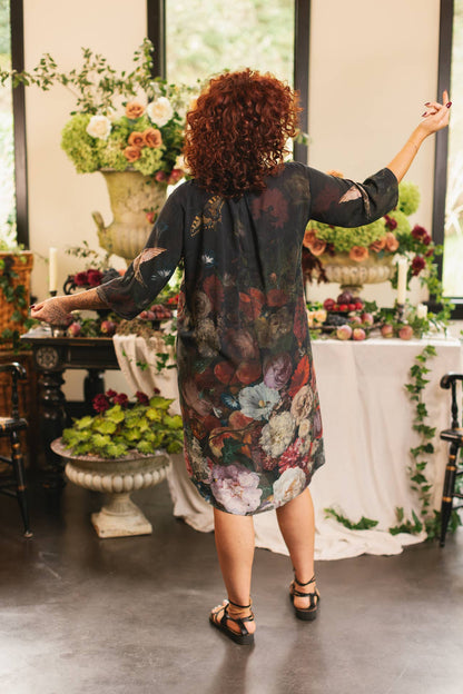 Flight of Fancy Artist Dress Tunic w/ Pockets & Hummingbirds - Suttles & Seawinds