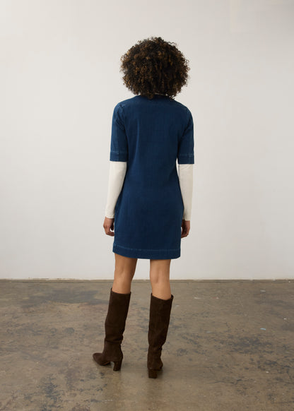 Elbow Sleeve Shift Dress