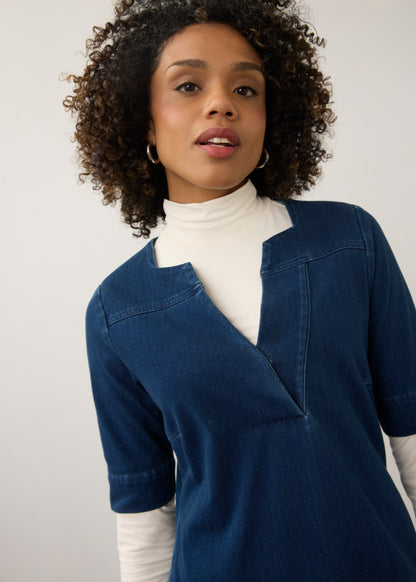 Elbow Sleeve Shift Dress