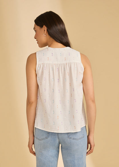 Sleeveless V-Neck Blouse - Suttles & Seawinds