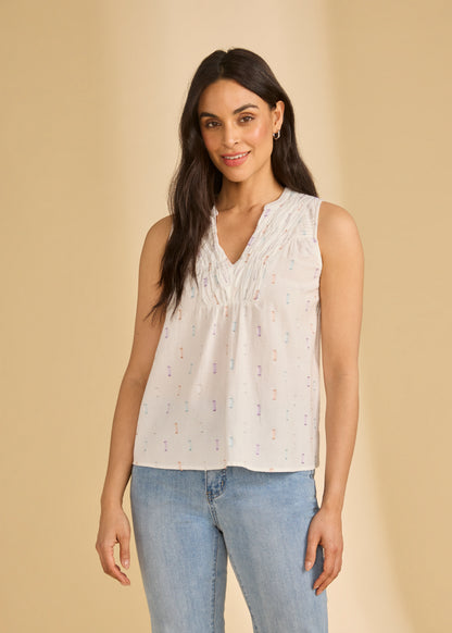 Sleeveless V-Neck Blouse - Suttles & Seawinds