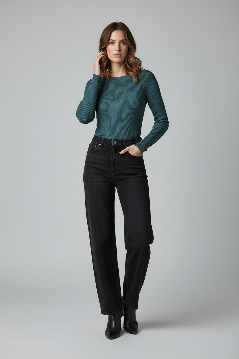 Tibby  - Crew Neck soft rib Sweater