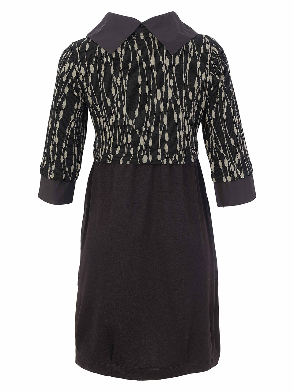 Pocket Front Cowl Neck Knee Length Dress