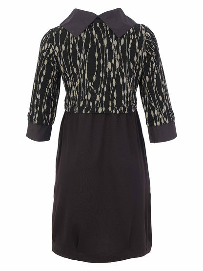 Pocket Front Cowl Neck Knee Length Dress