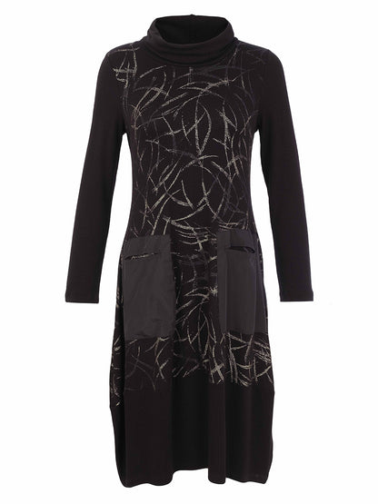 Print Front Tulip Hem Dress Maxi