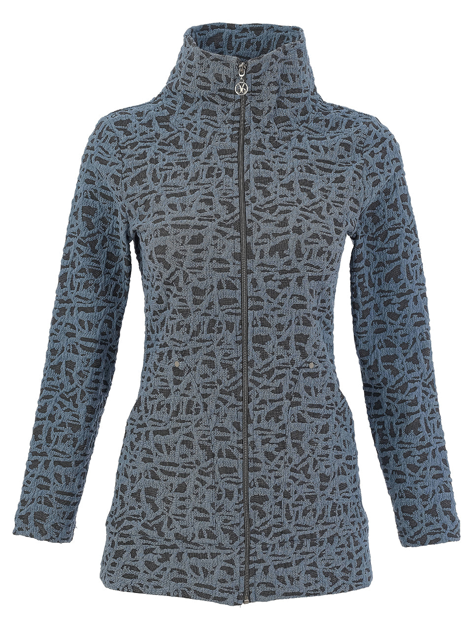 Zip Front 2-Pocket Quilt Jacket