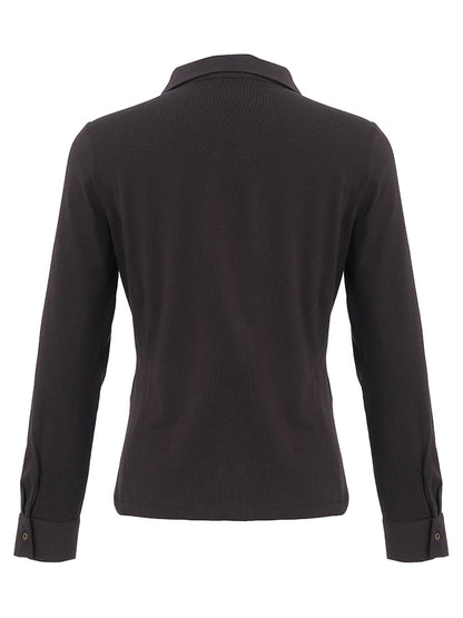 Embroidered/Painted Mid Length Black Shirt