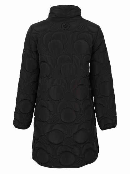 Long Print Lined Lightweight Quilt Coat
