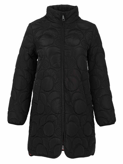 Long Print Lined Lightweight Quilt Coat
