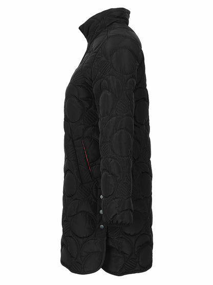 Long Print Lined Lightweight Quilt Coat
