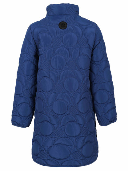 Long Print Lined Lightweight Quilt Coat