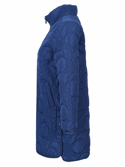 Long Print Lined Lightweight Quilt Coat