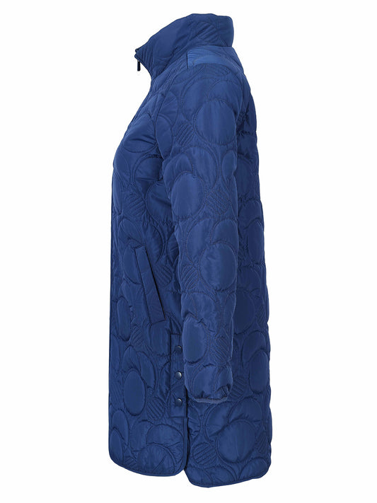 Long Print Lined Lightweight Quilt Coat